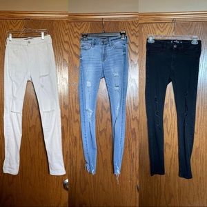BUNDLE OF 3 hollister skinny jeans